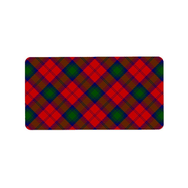 Etiqueta Xadrez verde-vermelha Lindsay tartan (Frente)