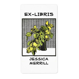 Etiqueta Yellow Rose Bookplate Ex-Libris