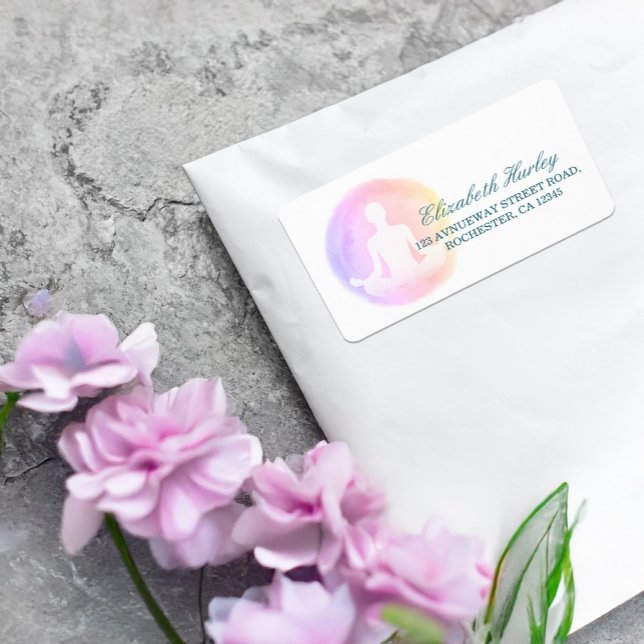 Etiqueta Yoga Instrutor Studio Meditação Pose Life Coach (Criador carregado)