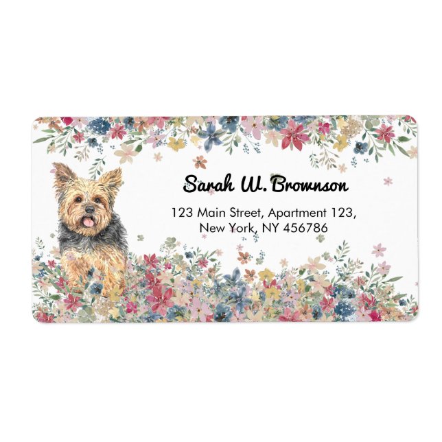 Etiqueta Yorkie Yorkshire (Frente)