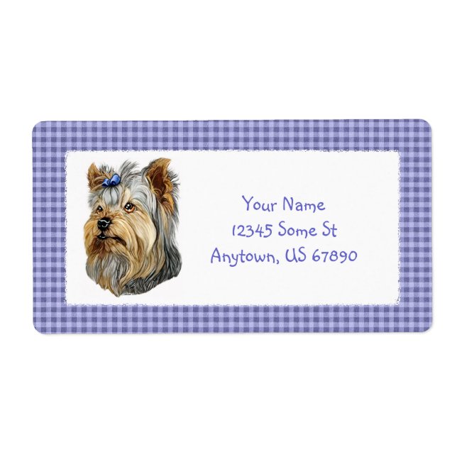 Etiqueta Yorkshire Terrier Bust Blue Arco Labels (Frente)