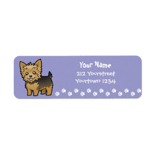 Etiqueta Yorkshire terrier dos desenhos animados (cabelo