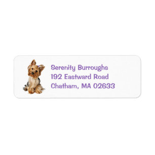 Etiqueta Yorkshire Terrier Puppy Dog Cute Yorkie