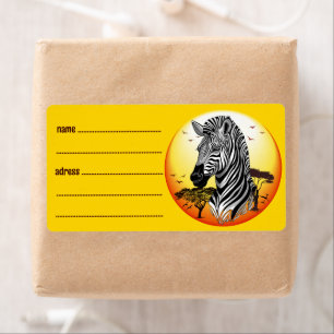 Etiqueta Zebra African Savanna Wild Animal