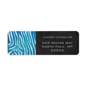 Etiqueta Zebra Azul e Branco com Monograma