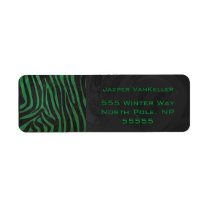 Etiqueta Zebra Monograma Impressão preto e verde