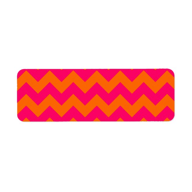 Etiqueta Zigzag laranja e rosa (Frente)