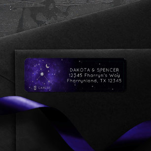 Etiqueta Zodiac Cancer Roxo Astrologia Cósmica Horoscópio