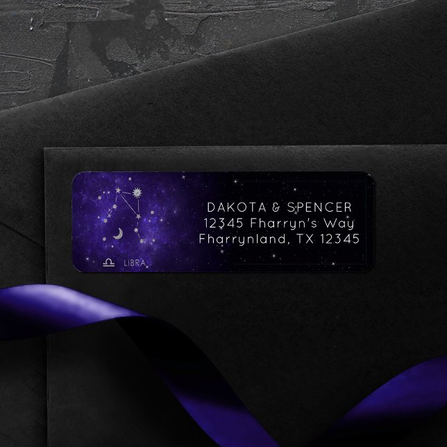 Etiqueta Zodiac Purple Libra | Astrologia Cósmica Horoscópi (Criador carregado)