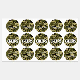 Etiquetas 15-set Camuflagem Verde, Marrom, Bege & Preto