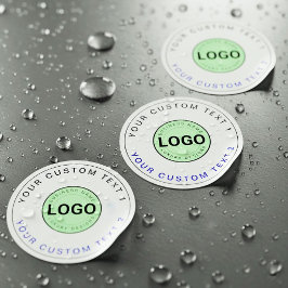 Etiquetas 30 Waterproof Stickers (Business Logo, Brand Text)