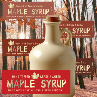Etiquetas 40 MAPLE GRADE LABELS in 4 SYRUP COLORS