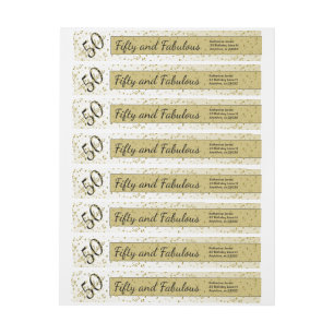 Etiquetas 50 e Fabuloso, Endereço de Retorno Preto/Dourado