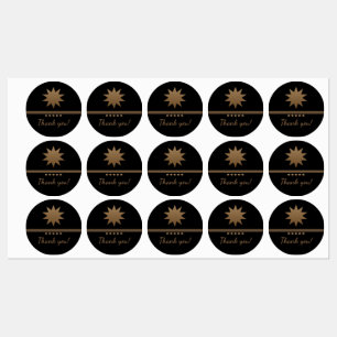 Etiquetas 5 Estrelas Dourado Escovado Preto Profissional