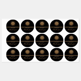 Etiquetas 5 Estrelas Dourado Lustrado Preto Profissional