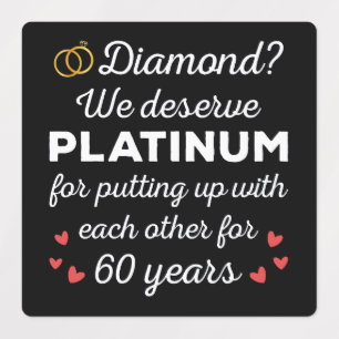 Etiquetas 60º Aniversário de Casamento I - Casal Engraçado d