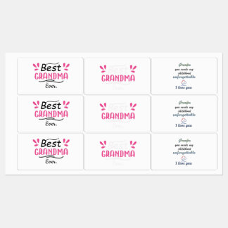 Etiquetas 9 Vovô e vovó adesivos/ Melhor vovó de sempre/