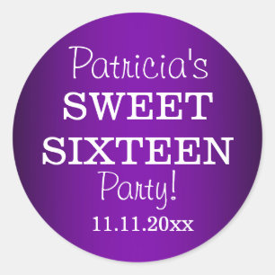 Etiquetas à moda do partido do doce 16: Roxo