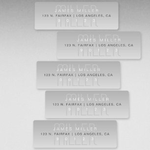 Etiquetas À prova d'água de Cinzas modernas únicas Elegantes
