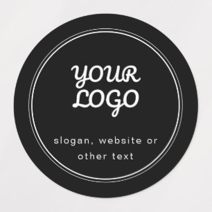 Etiquetas À prova d'água na moda Seu logotipo preto e branco