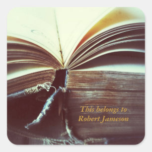 etiquetas abertas do bookplate do livro do vintage