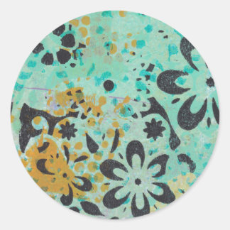 Etiquetas abstrato azuis e amarelas