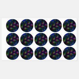 Etiquetas Abstrato Moderno Trippy Fractal Luminoso Colorido