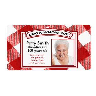 Etiquetas adesivas de 100 anos - fácil de personal