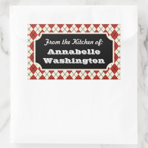 Etiquetas Adesivas Personalizadas Vermelhas Argyle