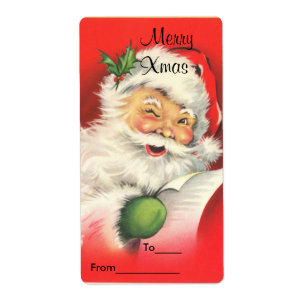 Etiquetas Adesivas Presente de Natal Vintage San
