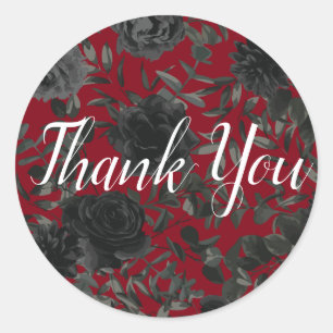 Etiquetas adesivas Rosa góticas vermelhas e pretas