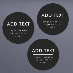 Etiquetas Adicione qualquer texto Preto Branco à Prova d'á