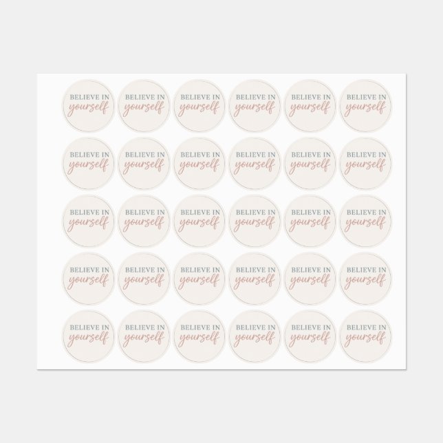 Etiquetas Aesthetic Quote – Minimal Pastel Motivation (Folha)