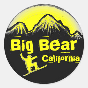 Etiquetas amarelas do snowboard de Big Bear