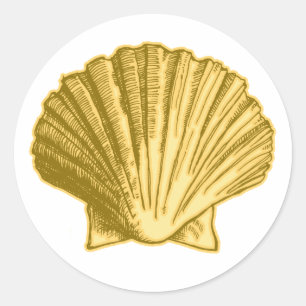 Etiquetas amarelas Dourados do Seashell
