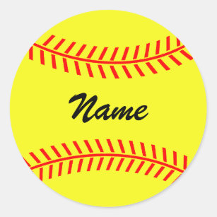 Etiquetas amarelas personalizadas do softball