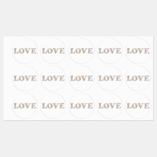 Etiquetas AMOR - grãos de café coloridos