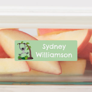 Etiquetas Animação de macaco gibbon feliz e bonito personali