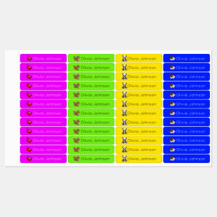 Etiquetas Animais Da Floresta Nome Ferro Em Vestuário De N