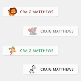 Etiquetas Animais de Corte, Vestuário Personalizado De Nome 
