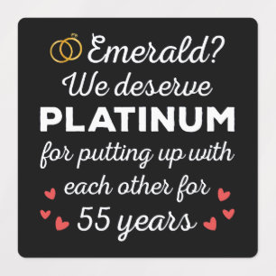 Etiquetas Aniversário de 55 Anos de Casamento I - Casal Engr