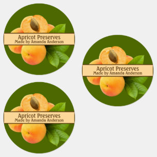 Etiquetas Apricot Preserva Rótulo de Comida de Círculo Mod