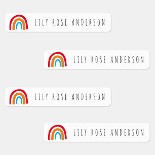Etiquetas Arco-Íris Personalizado de Volta às Crianças Escol
