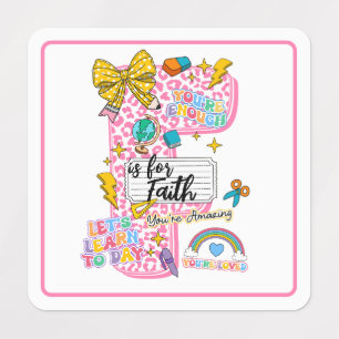 Etiquetas Arte Alfabética Personalizável “F é de” – Inspiraç