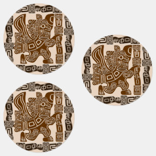 Etiquetas Arte Antiga Tribal do Guerreiro de Águia Asteca