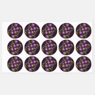 Etiquetas Arte Fractal de Khaki, Abstrato violeta e colorida
