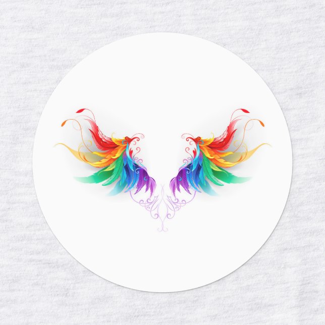 Etiquetas Asas Fluffy Rainbow (Design 1)