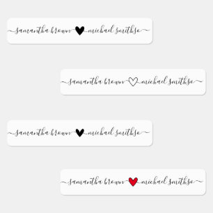 Etiquetas Assinatura do Nome do Coração de Amor