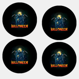 Etiquetas Assustador Esqueleto Noturno Halloween, Meu Humor 