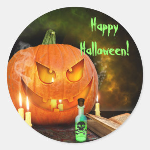 Etiquetas assustadores de Jack O'Lantern o Dia das